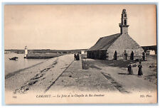 Camaret-sur-Mer France Postcard The Pier and the Chapel of Rocamadour c1910 picture
