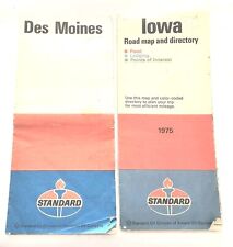2 Vintage Iowa Road Maps 1971 Des Moines And 1975 Iowa Standard Oil  picture