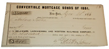 DECEMBER 1857 DELAWARE LACKAWANNA & WESTERN RAILROAD DL&W MORTGAGE BOND RECEIPT picture
