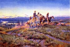 Art Oil painting Men-of-the-Open-Range-Charles-Marion-Russell-Oil horseman picture