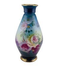 Antique Royal Bonn Handpainted Franz Mehlem Porcelain Vase Blue Floral Germany picture