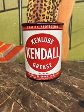 VINTAGE KENLUBE KENDALL GREASE 5 LB CAN TIN SIGN GAS STATION DECOR PENNSYLVANIA picture
