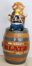 Vintage 1950-60s Blatz Beer Man Sitting on a Beer Barrel Plaster Figure picture