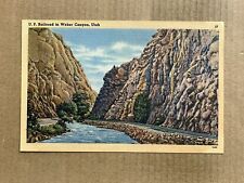 Postcard Union Pacific Railroad Train Tracks Weber Canyon UT Utah Vintage PC picture