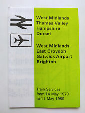 British Rail Pocket Timetable West Midlands Dorset Gatwick Brighton May 1979 picture