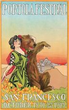 Postcard California Woman Embraces Bear San Francisco Portola Festival 1909 picture