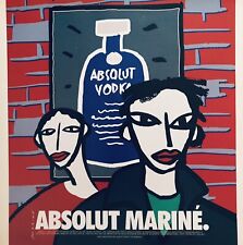 1995 Absolut Marine AD Oscar Marine Brandi Absolut Vodka Bottle Art Vintage AD picture