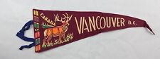 Vintage Vancouver BC British Columbia Moose Pennant Flag Animals 17