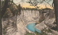 c1930s Canyon Below Glen Iris Letchwork State Park Hand Colored New York NY 567 picture