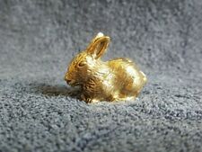 Gold Bunny Rabbit Figurine Tiny Brass Home Decor Easter Party Cute Gift Long 1