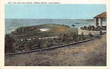Postcard CA: 9th 7th 6th Holes, Pebble Beach, California, 1920's, WB, Vintage picture