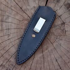 Genuine Black Leather Dagger Knife Sheath Fix blade Knife Sheath With Back Clip picture