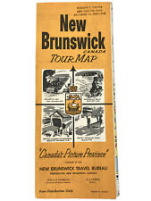 Original Vintage Map: NEW BRUNSWICK Canada Tour Map -1956- light wear picture