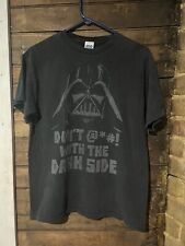 Vtg Star Wars Dont @*# F**K With The Dark Side T-Shirt Mens Size M Black picture