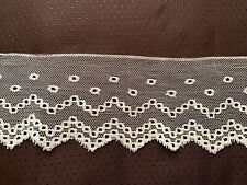 Vintage French Lace edging - Tulle cotton embroidered - 320cm by 13cm picture