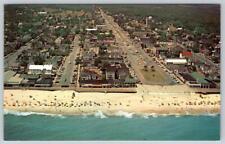 1950-60's REHOBOTH BEACH DELAWARE AERIAL VIEW NATION'S SUMMER CAPITAL POSTCARD picture