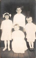 Vtg. c1910's RPPC Young Children Dressed for Church Postcard p942 picture