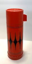 Vintage Aladdin Vanguard Bottle Red Black Diamond Pint Coffee Thermos Plastic picture