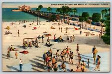 Postcard Mid-Winter Bathing, Spa Beach, St. Petersburg FL Unposted picture