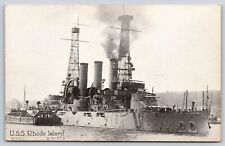 Naval Battleship USS Rhode Island BB-17 Navy Great White Fleet Mitchell Postcard picture