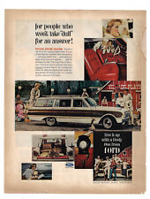 Ford Falcon Squire Station Wagon Print Ad Car Advertising Auto Vintage 1962 picture