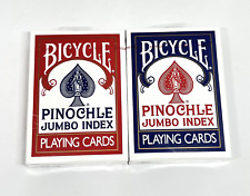 Bicycle Pinochle Jumbo Index Red/Blue Playing Cards (2 Decks) picture