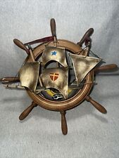 Ship Steering Wheel / Pilot Helm / Vintage Wooden Nautical Pirate Ship Decor picture