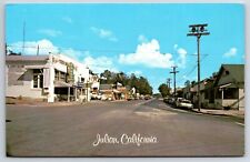 Julian California Ca Tozer Drug Texaco Street View Old Cars Chrome Postcard picture