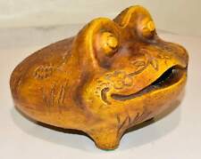 Vintage 1960's Yellow Frog Piggy Bank by Calif USA Mid Century Modern 7