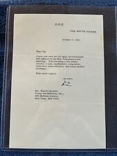 Signed President Dwight Eisenhower Letter On Watermarked Whiting Woven 10/7/58 picture