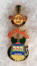 HARD ROCK CAFE BILOXI GREEN GUITAR WITH SLOT MACHINE & COINS PIN # 52098 picture