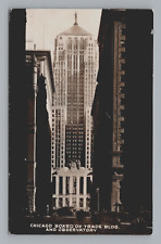 Postcard RPPC Chicago Board Of Trade Building And Observatory Cars Unposted picture