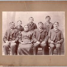 c1880s Orangeville, ILL Family Brothers Young Men Large Cabinet Card Photo IL 2H picture