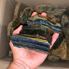 LARGE BLUE Tiger Eye Rough - 5,000 Carat Lot + a FREE Faceted Gemstone (V. RARE) picture