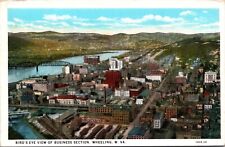 Postcard Birds Eye View of Business Section in Wheeling, West Virginia picture