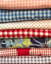 Lot 7 Vintage Half APRONS Red, Pink, Blue Gingham + Dots & Florals Cotton Fabric picture