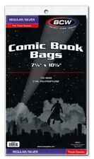 BCW Silver Comic Bags (100 BAGS) 7-1/4