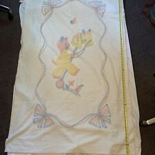 Mid Century/Vintage Cat and Stick Horse Chenille Baby Crib/Child's Bed Cover picture