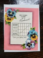 Vintage c1940s Sick Get Well Greeting Card Recovery Chart 