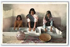 c1910's Grinding Corn Pueblo Of Laguna New Mexico NM Phostint Antique Postcard picture