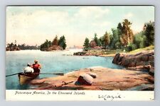 Thousand Islands NY-New York, Boating on Lake, c1907 Antique Vintage Postcard picture