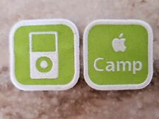 Vintage Apple Computers Camp Logo Patches Green APPLE CAMP MIC Lot of 2 UNUSED picture