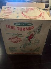 VTG Holly Time  MOTORIZED REVOLVING CHRISTMAS TREE TURNER STAND 12” 25Lbs. Works picture