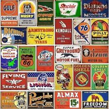 24pcs Reproduced Vintage Tin Signs Gas Oil Retro Advert Metal Sign For Garage Ma picture
