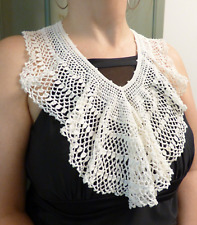 Vintage Collar Handmade White Crochet Edwardian Victorian Ruffle Cleavage Clean picture
