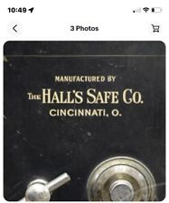 Hall's Safe & Lock Co Antique Safe Lettering, Emblem, Decal, Gold Metallic picture
