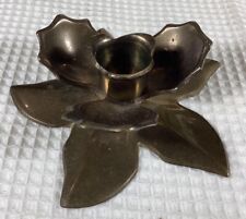 Vintage Andrea By Sadek Brass Lotus Flower Candle Holder Made In India picture