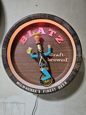 MCM Blatz Unicycle Mechanical Beer Sign Milwaukee's Finest Mid Century Vintage  picture