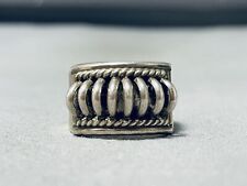 IMPRESSIVE NAVAJO HANDCARVED STERLING SILVER SOLID RING picture