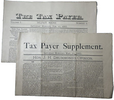 B&M L.R.R. Co. The Tax Payer Newspaper 1882 Belfast Maine Supplement ATQ Train picture